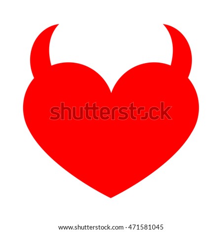 Devil Heart Valentine Vector Stock Vector 65385283 - Shutterstock