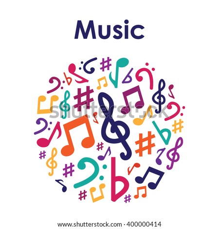 Vector Illustration Music Notes Circle Stock Vector 400000414