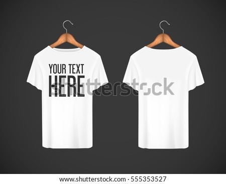 Download Men White Tshirt Realistic Mockup Whit Stock Vector 555353527 - Shutterstock