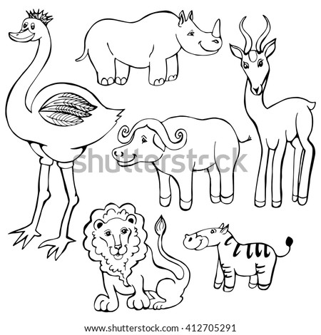 Vector Illustration Wild Animals Design Set Stock Vector 45310801 ...