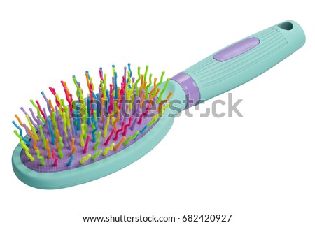 Multi Colored Hair Brush Isolated On Stock Photo (Edit Now ... Multi Colored Hair Brush Isolated On Stock Photo (Edit Now ...