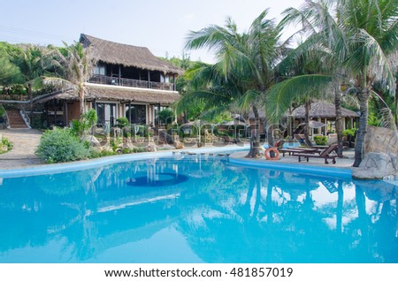 BINH THUAN, VIETNAM - JUNE 07, 2016: Beautiful tropical resort at Tien Thanh Beach, Ke Ga Bay, Binh Thuan, Vietnam. Tien Thanh and Ke Ga are some of new destinations in Vietnam.