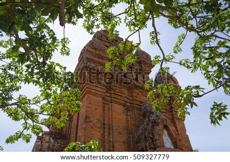 NINH THUAN-VIETNAM. SEP 01, 2016. Po Klong Garai temple - a typical construction of champa architecture, it is located on a hill of Bac Ai, Ninh Thuan, Vietnam.