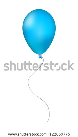 Blue inflatable balloon on white