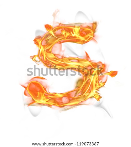 Fire Letter S Isolated On White Stock Photo (Edit Now) 119073367 ...