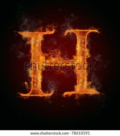 Fire flaming letter 