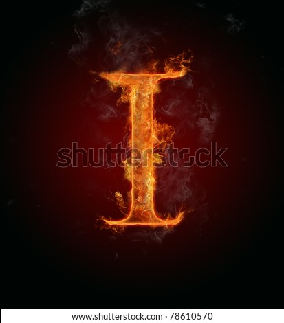 Fire flaming letter 