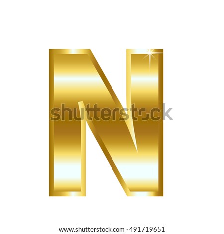 Bright Shining Gold Uppercase Capital Letter Stock Illustration ...