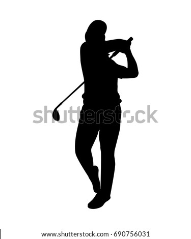golf player silhouette vector