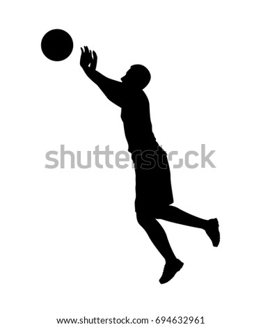 Shooting Basketball Player Vector Silhouette Stock Vector 558421726 ...