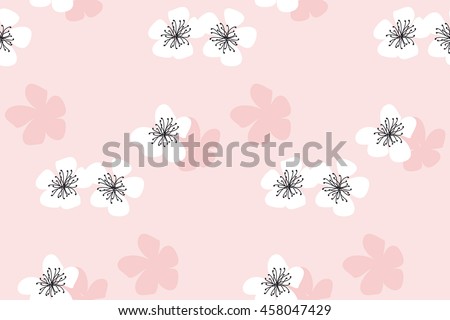 sakura blossom vector seamless pattern. cherry floral illustration repeatable motif. modern style spring tree flowers