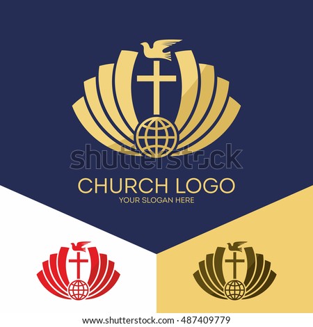 Church Logo Christian Symbols Jesus Cross Stock Vector 476637118 ...