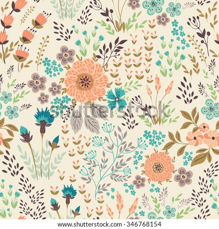 Seamless Vector Floral Pattern Springsummer Backdrop Stock Seamless Vector Floral Pattern Springsummer Backdrop Stock