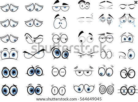 Collection Cartoon Eyes Stock Vector 123909718 - Shutterstock