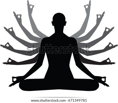 Download Meditation Silhouette Vector Stock Vector 671349781 ...