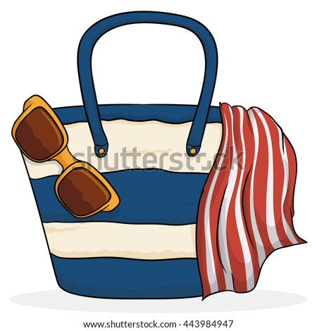 Beach Bag Sunglasses Towel Ready Be Stock Vector 443984947 - Shutterstock