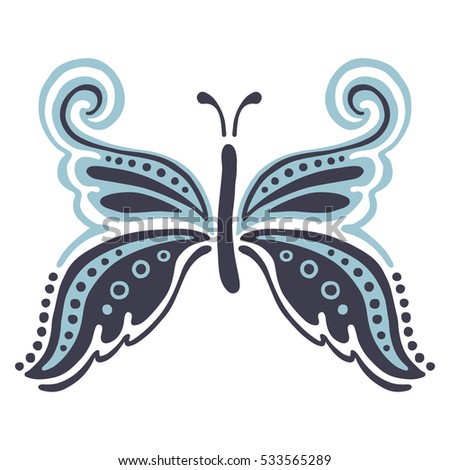 Abstract Butterfly Wings Silhouette Vector Illustration Stock Vector ...