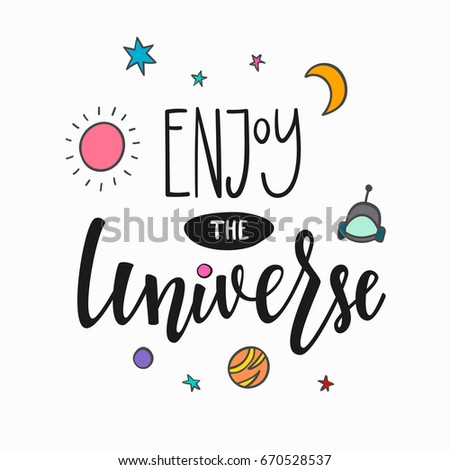 Enjoy Universe Love Romantic Space Travel Stock Vector 670528537 ...