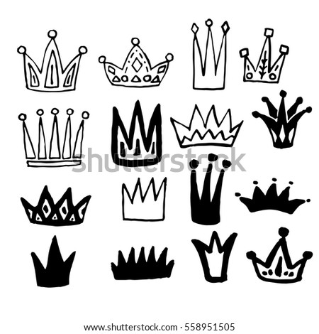 Vector Crown Logo Hand Drawn Graffiti Stock Vector 730806154 - Shutterstock