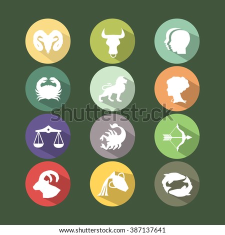 Set Astrological Zodiac Symbols Horoscope Signs Stock Vector 387137641 ...