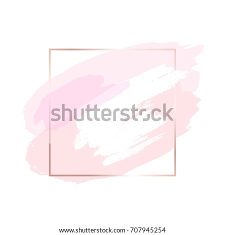 Brush Strokes Rose Gold Frame Abstract Stock Vector 707945254 ...