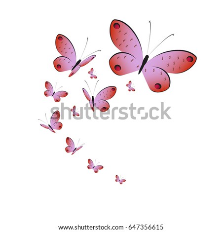 Butterfly Art Hand Painted Purple Pink Stock Illustration 111779798 ...