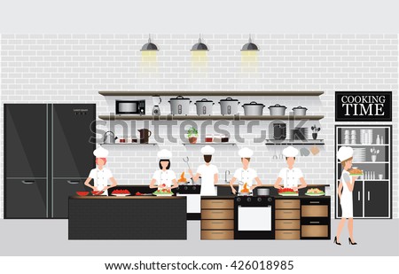 Restaurant Kitchen Background kitchen interior chef restaurant interiors dining stock vector Restaurant Kitchen Background kitchen interior chef restaurant interiors dining stock vector