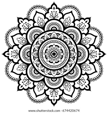  Circular  Pattern Form Mandala Henna  Mehndi  Stock Vector 