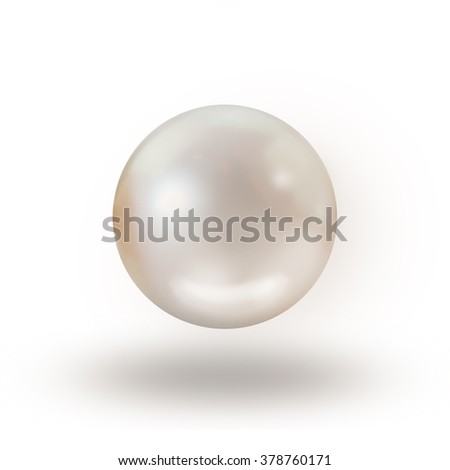 Pearl isolated on white background with shadow