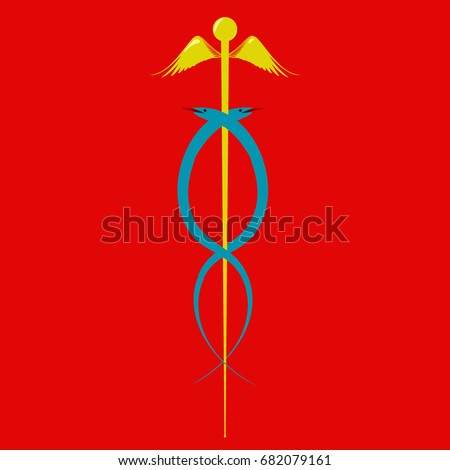Caduceus. Vector Illustration
