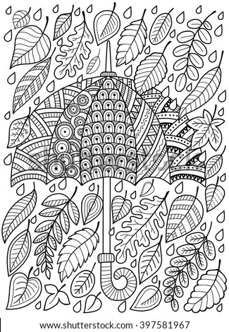 Hand Draw Doodle Coloring Page Adult Stock Illustration  