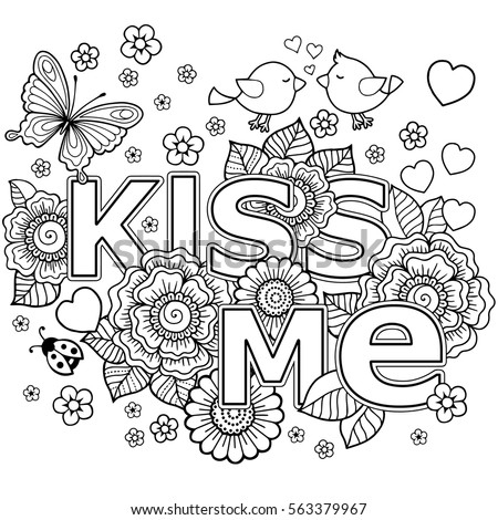 Kiss Me Vector Abstract Coloring Book Stock Vector 563379967 ... Kiss Me Vector Abstract Coloring Book Stock Vector 563379967 ...