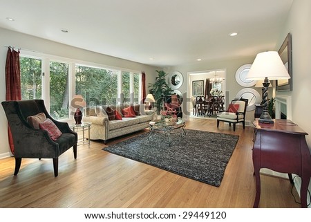 Modern Loft Apartment Living Room Interior Stock Photo ...