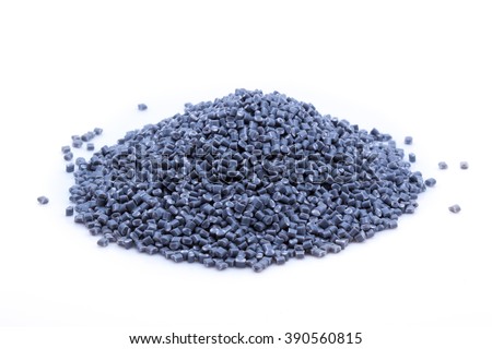 Gray plastic polymer granules.