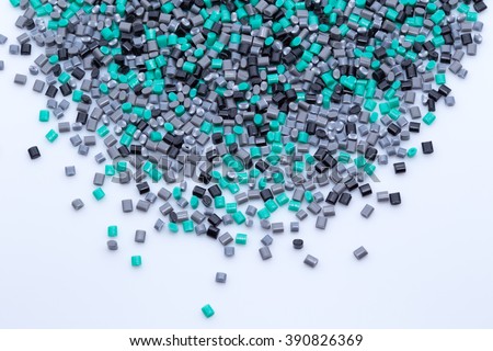 Colorful plastic polymer granules