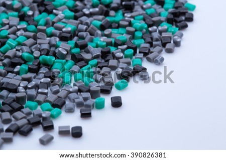 Colorful plastic polymer granules