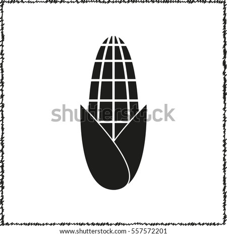 Corn - black vector icon
