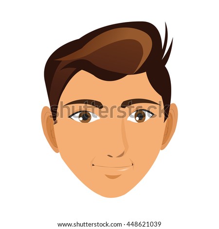 Young Male Cartoon Brown Hair Blue Stock Vector 448657363 - Shutterstock