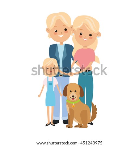 Big Cartoon Family Parents Children Grandparents Stock Vector 86963164 ...