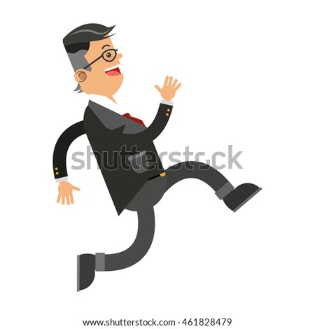 Frantic Man Running Late Work Appointment Stock Vector 64004008 ...