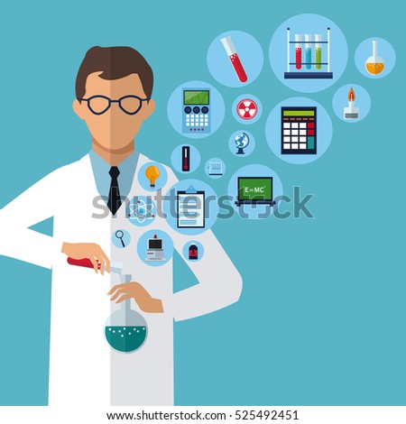 stock vector medical scientist experiment laboratory supplies 525492451