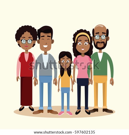 Big Cartoon Black Ethnic Family Parents Stock Vector 86125402 ...