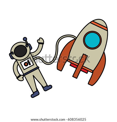 Astronaut Space Exploration Stick Figure Pictogram Stock Vector ...