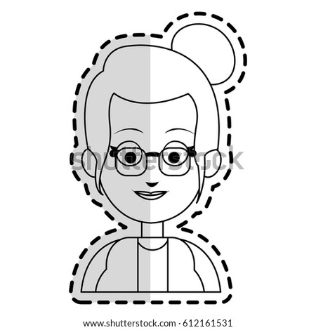 Cartoon Old Lady Glasses Isolated On Stock Vector 84049051 - Shutterstock