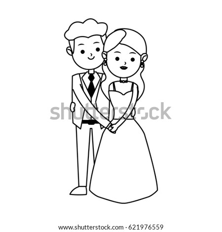 Happy Married Couple Sketch Stock Vector 136855532 - Shutterstock