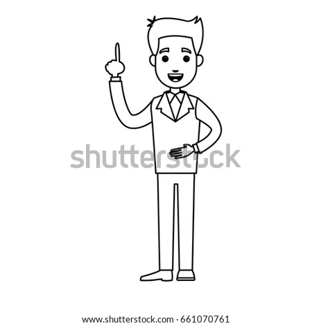 Cartoon Man Standing Character Business People Stock Vector 661070761
