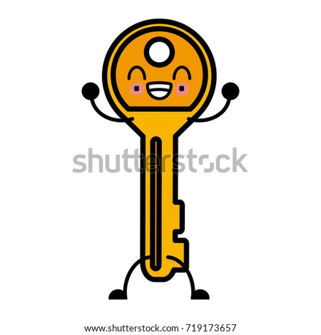 Door Key Isolated Cute Kawaii Cartoon Stock Vector 719173657 - Shutterstock