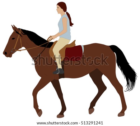 Cute Little Boy Riding On Horse Stock Vector 54304942 - Shutterstock