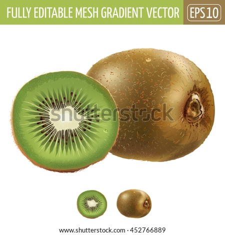 Kiwi on white background. Vector illustration