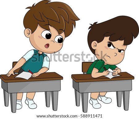 stock-vector-kid-copying-from-other-stud